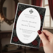 ヴィンテージエレガントゴシック様式のムーディオ結婚ボタニカル 箔招待状