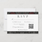 ヴィンテージエレガントゴシックMoody Botanical結婚のQR 出欠カード (正面)