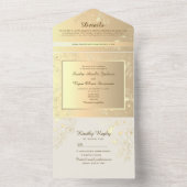 ヴィンテージエレガントゴールドウェディング オールインワン招待状 (内側)