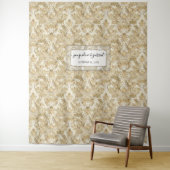 ヴィンテージエレガントゴールドダマスクウェディングフォトバックドロップ タペストリー (インサイチュ)