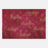 ヴィンテージエレガントゴールドフォイルダマスクリスマス ラッピングペーパーシート (正面2)