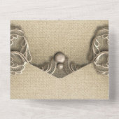 ヴィンテージエレガントサザンチャームバーラップレース結婚ズ オールインワン招待状 (裏面)