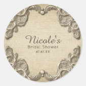 ヴィンテージエレガントサザンチャームバーラップレース結婚ズ ラウンドシール (正面)