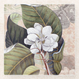 ヴィンテージエレガントサザンマグノリアシック ガラスコースター