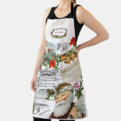 ヴィンテージエレガントサンタコラージクリスマス エプロン (インサイチュ)