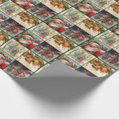 ヴィンテージエレガントサンタベルズファミリー紙 ラッピングペーパー (角)