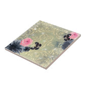 ヴィンテージエレガントシックなダマスク蝶の花 タイル (側面)