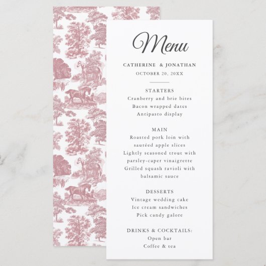 ヴィンテージエレガントシックなピンクホーストワール プログラム (正面/裏面)