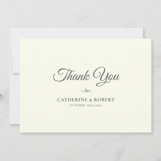 ヴィンテージエレガントシックなピンクホーストワ結婚ーズ サンキューカード (正面)