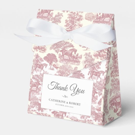 ヴィンテージエレガントシックなピンクホーストワ結婚ーズ フェイバーボックス (正面サイド)