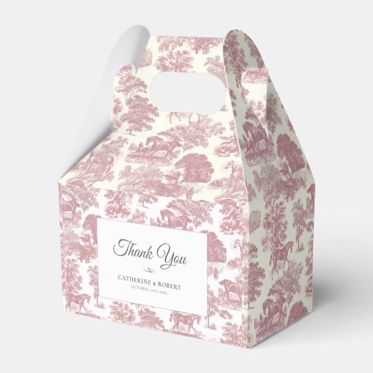 ヴィンテージエレガントシックなピンクホーストワ結婚ーズ フェイバーボックス (正面サイド)