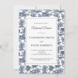 ヴィンテージエレガントシックフランスのブルーホーストワール 招待状