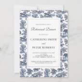 ヴィンテージエレガントシックフランスのブルーホーストワール 招待状 (正面)