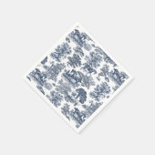 ヴィンテージエレガントシックブルーウマズカントリートワール スタンダードカクテルナプキン (角)