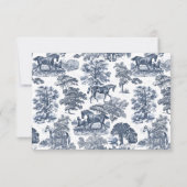 ヴィンテージエレガントシックブルートイレホースRSVPカード セーブザデート (裏面)