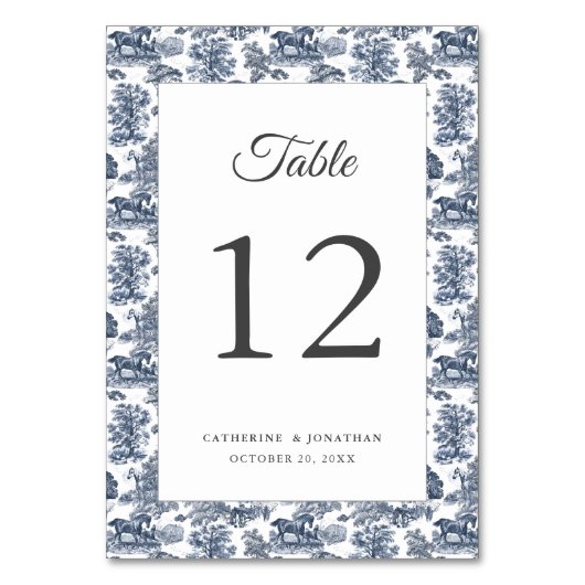 ヴィンテージエレガントシックブルーホーストワール テーブルナンバー (裏面)