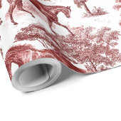 ヴィンテージエレガントシック赤い馬トワール ラッピングペーパー (ロールコーナー)