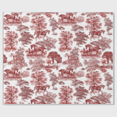 ヴィンテージエレガントシック赤い馬トワール ラッピングペーパー (フラット)