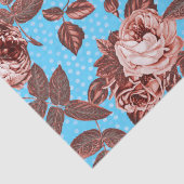 ヴィンテージエレガントシック銅バラオンブルー 薄葉紙 (詳細)