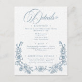 ヴィンテージエレガントシノイスリーブルーハート結婚ズ エンクロージャーカード (正面)