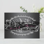 ヴィンテージエレガントシャルボードブライダルシャワー 招待状 (スタンド正面)