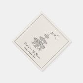 ヴィンテージエレガントシャンパンスケッチ誕生日ナプキンス スタンダードカクテルナプキン (角)