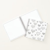 ヴィンテージエレガントシルバーハート結婚ズゲストブック ノートブック (内部)