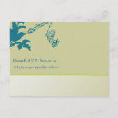 ヴィンテージエレガントシーブルーバード結婚式招待状 インビテーションポストカード (裏面)