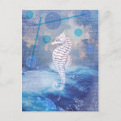 ヴィンテージエレガントシーホースブルー海波 シーズンポストカード (正面)