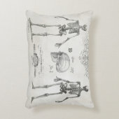 ヴィンテージエレガントスケルトンスカルハロウィーン枕。 アクセントクッション (正面(垂直))