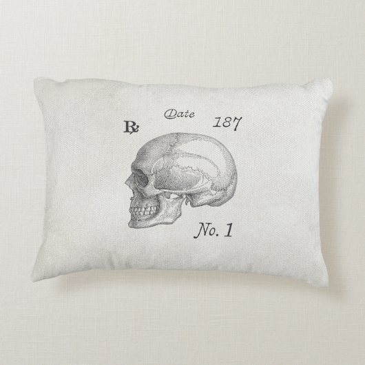 ヴィンテージエレガントスケルトンスカルハロウィーン枕。 アクセントクッション (裏面)