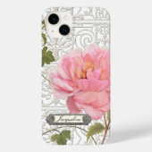 ヴィンテージエレガントスタイリッシュ牡丹パーソナライズされた花 Case-Mate iPhoneケース (裏面)