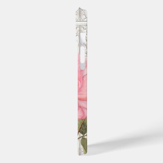 ヴィンテージエレガントスタイリッシュ牡丹パーソナライズされた花 Case-Mate iPhoneケース (裏面 / 左)