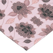 ヴィンテージエレガントスタイルのピンクと黒のレース ショートテーブルランナー (コーナー)