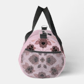 ヴィンテージエレガントスタイルのピンクと黒のレース ダッフルバッグ (右)