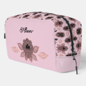 ヴィンテージエレガントスタイルのピンクと黒のレース ドップキット (右コーナー)