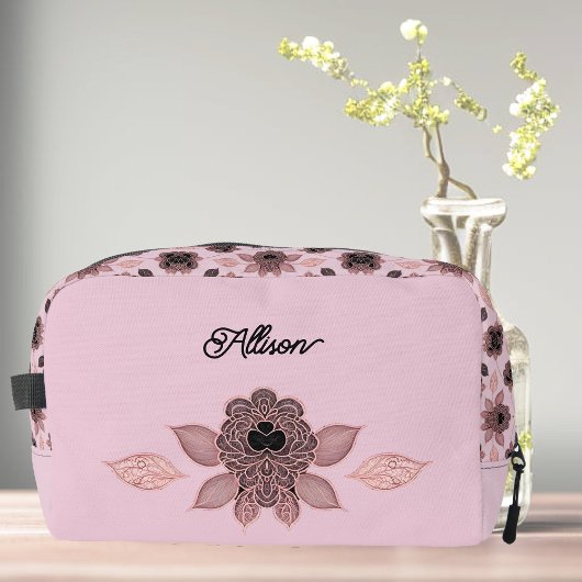 ヴィンテージエレガントスタイルのピンクと黒のレース ドップキット