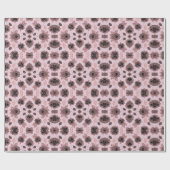 ヴィンテージエレガントスタイルのピンクと黒のレース ラッピングペーパー (フラット)