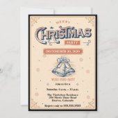 ヴィンテージエレガントスタイルクリスマスデザインパーティー 招待状 (正面)
