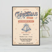 ヴィンテージエレガントスタイルクリスマスデザインパーティー 招待状 (スタンド正面)