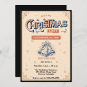 ヴィンテージエレガントスタイルクリスマスデザインパーティー 招待状 (正面/裏面)