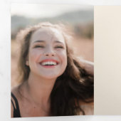 ヴィンテージエレガントスタイルホリーと写真 三つ折りクリスマスカード (内部最初)