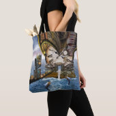 ヴィンテージエレガントスチームパンクのドラゴンアート トートバッグ (クローズアップ)