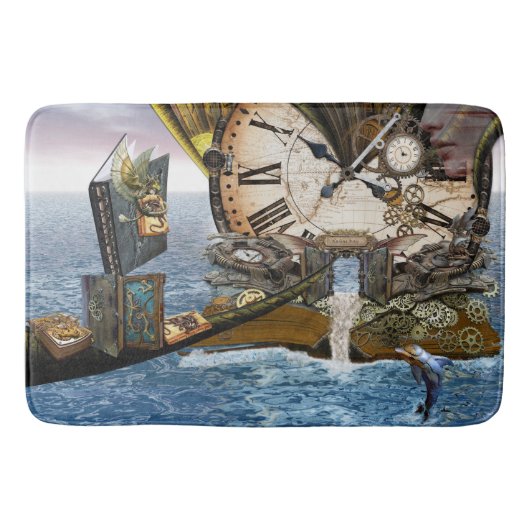 ヴィンテージエレガントスチームパンクのドラゴンアート バスマット (正面)