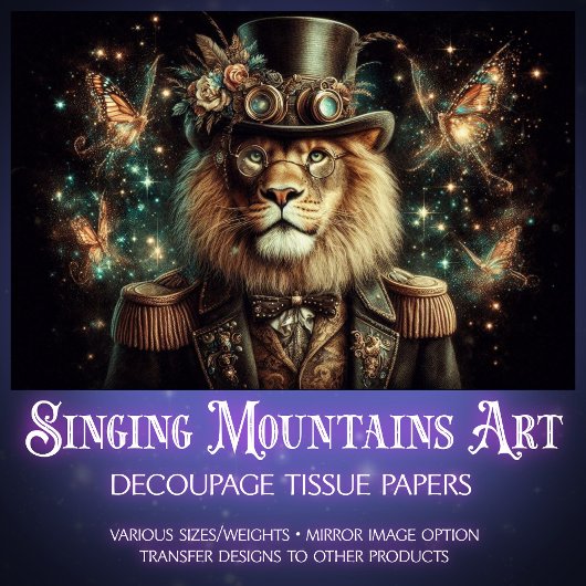 ヴィンテージエレガントステームパンクリオンデコップページ 薄葉紙