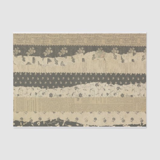 ヴィンテージエレガントストライプデクペ華美アンティーク 薄葉紙 (正面)