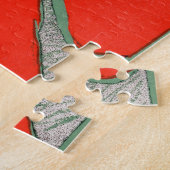 ヴィンテージエレガントスビクトリアンクリスマスレディ ジグソーパズル (側面)