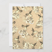 ヴィンテージエレガントセピアフローラ&ハミングバード 招待状 (裏面)