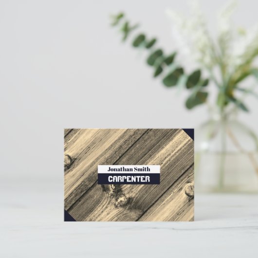 ヴィンテージエレガントセピア木工木工木工 名刺 (スタンド正面)