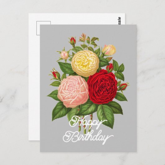 ヴィンテージエレガントセラインフォレジエバラ誕生日 ポストカード (正面/裏面)